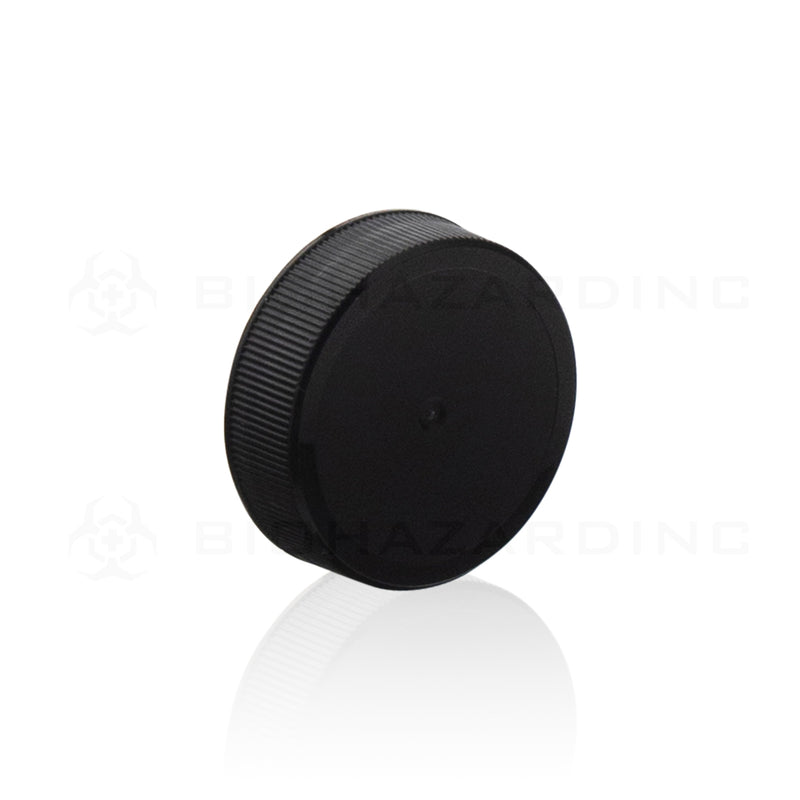 Plastic Cap | Ribbed Plastic Caps | 38mm - Matte Black - 80 Count