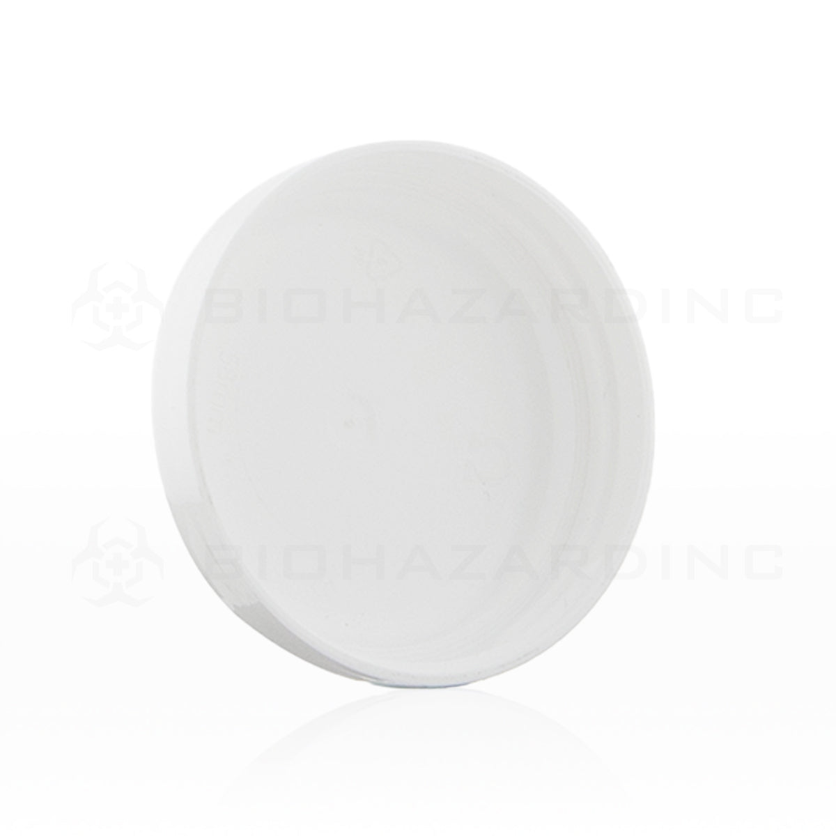 Plastic Cap | Unlined Plastic Half Dome Cap | 58mm - Gloss White Cap Biohazard Inc   