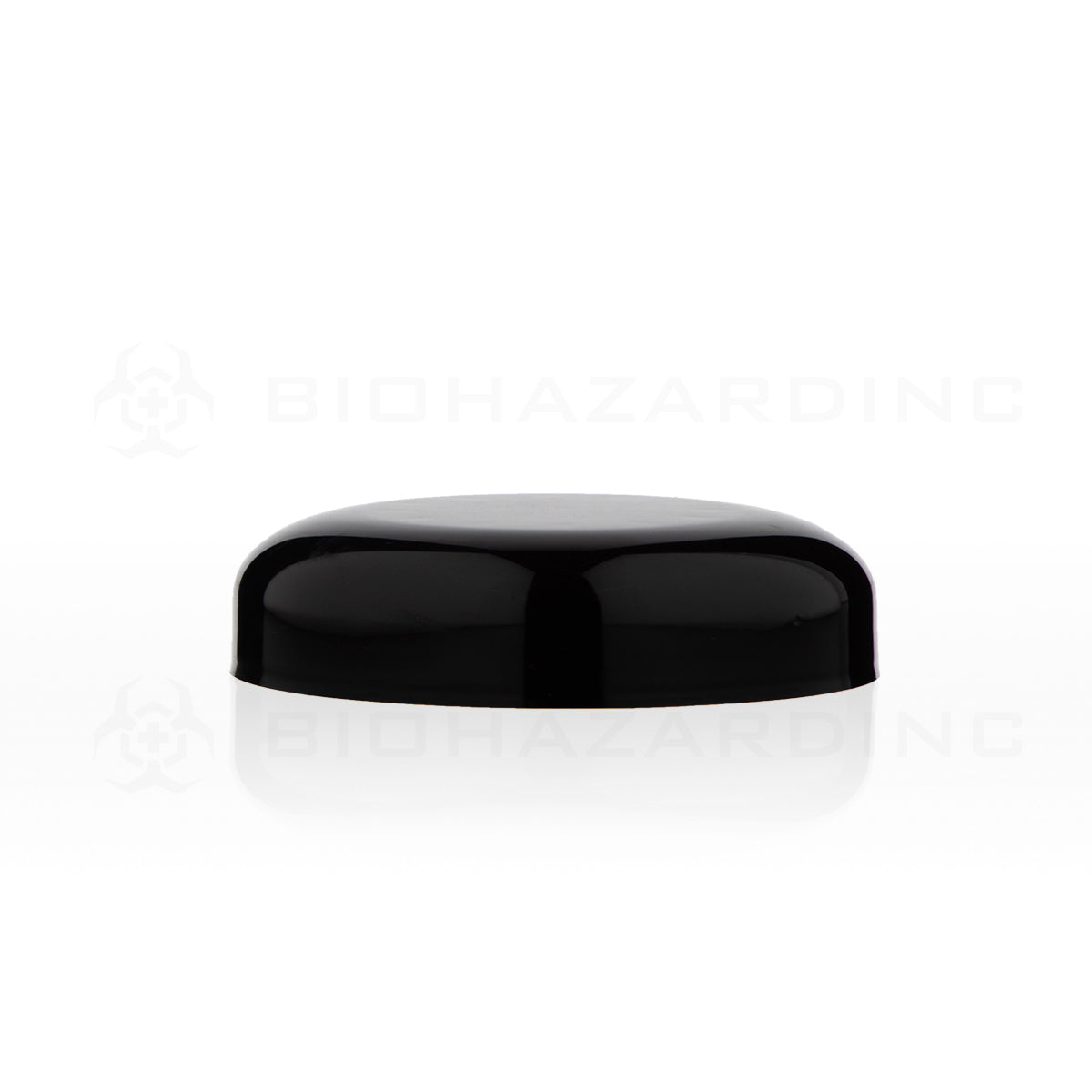 Plastic Cap | Unlined Plastic Half Dome Caps | 53mm - Gloss Black - 120 Count Cap Biohazard Inc   