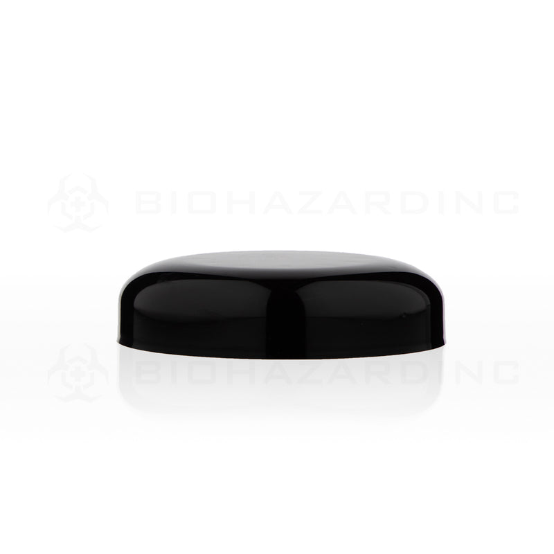 Plastic Cap | Unlined Plastic Half Dome Caps | 53mm - Gloss Black - 120 Count Cap Biohazard Inc   