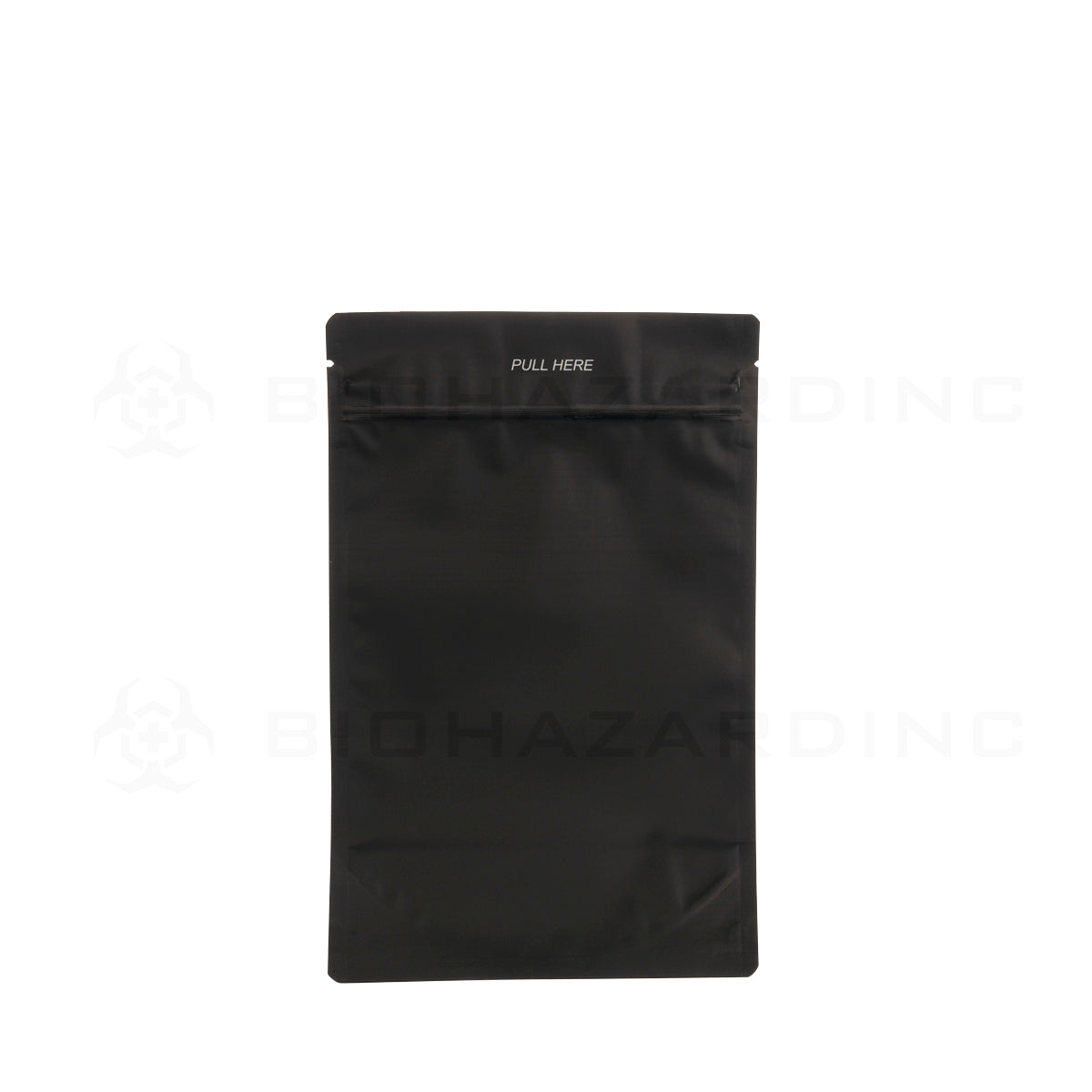 Child Resistant & Tamper Evident | Matte Black Mylar Bags | 6" x 9.25" - 28g - 250 Count Child Resistant Mylar Bag Biohazard Inc   