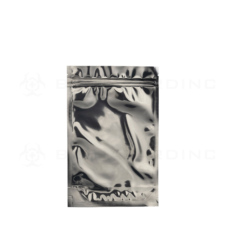 Tamper Evident | Silver Vista Mylar Bags - Various Sizes Mylar Bag Biohazard Inc 6" x 9" - 28g - 1000 Count - Tear Notch  