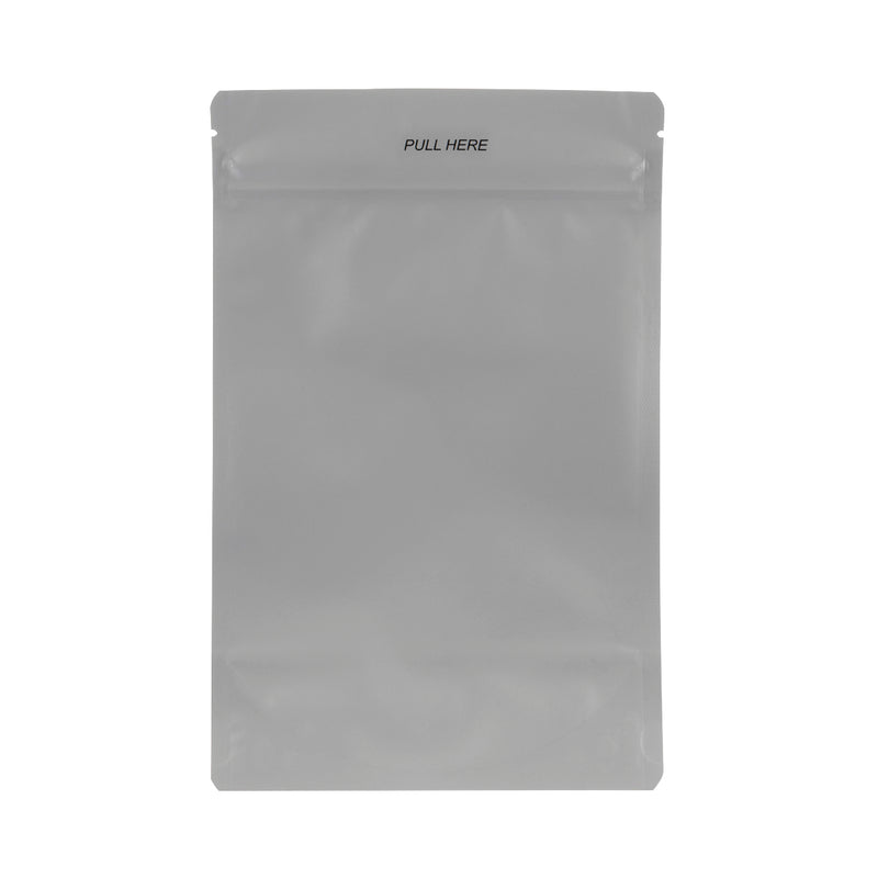 Child Resistant & Tamper Evident | Matte White Mylar Bags | Various Sizes Child Resistant Mylar Bag Biohazard Inc   