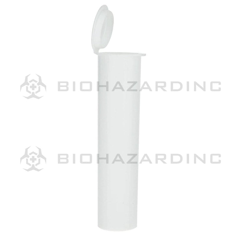 Child Resistant | Pop Top Plastic Pre-Roll Tubes | 78mm - Opaque White - 1,000 Count Child Resistant Joint Tube Biohazard Inc   