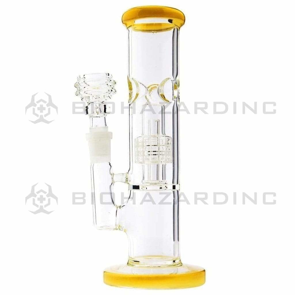Dab Rig | Stemless Straight Water Pipe w/ Grid Dome Percolator | 8" - 14mm - Various Colors Bong Biohazard Inc   