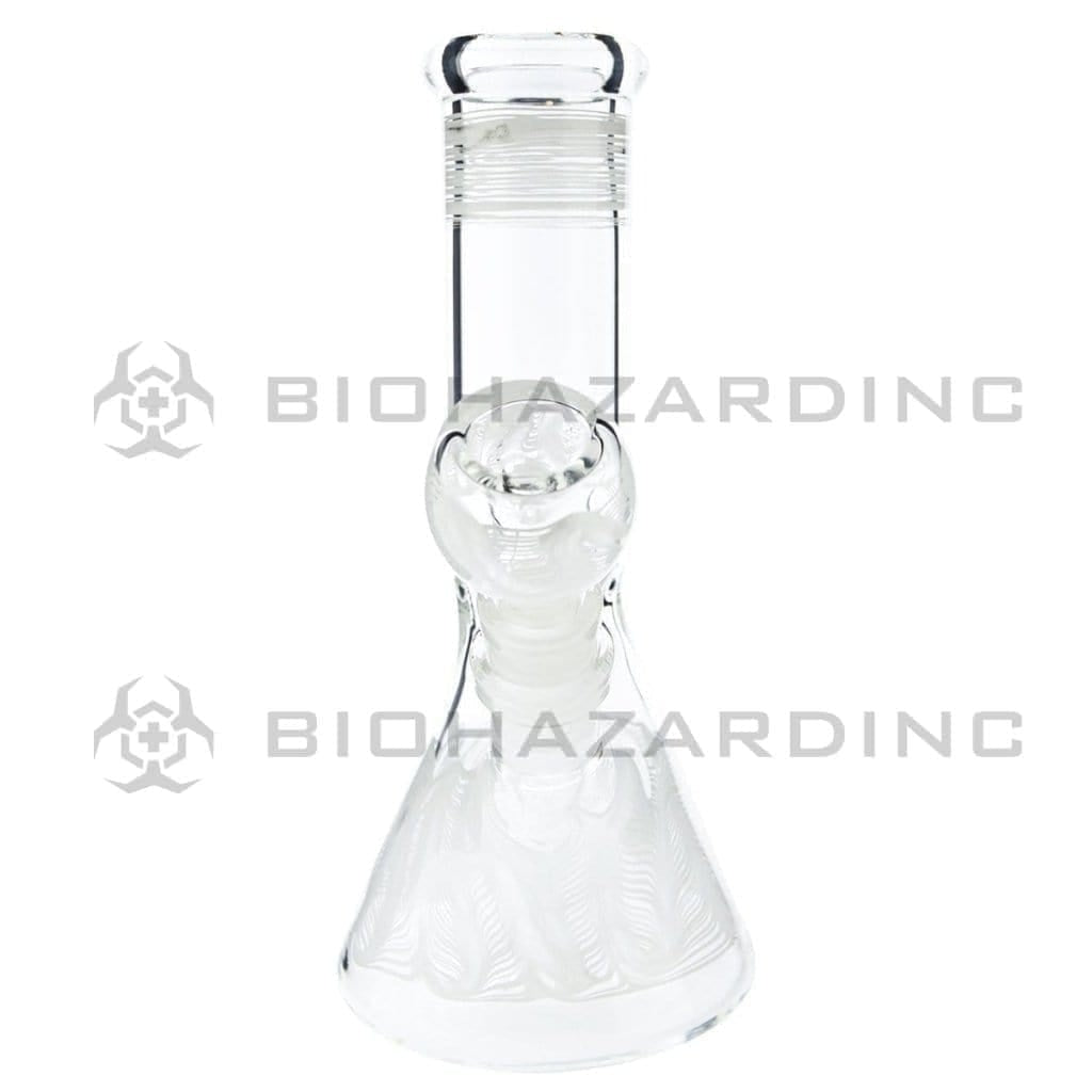 Wrap & Rake | Beaker Bong with Ice Pinch | 8" - 14mm - Various Colors Glass Bong Biohazard Inc   