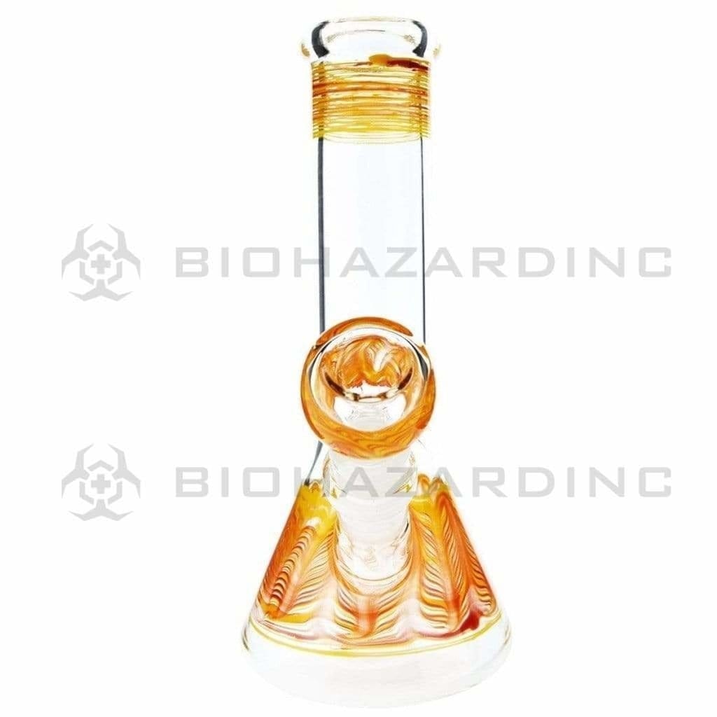 Wrap & Rake | Beaker Bong with Ice Pinch | 8" - 14mm - Various Colors Glass Bong Biohazard Inc   