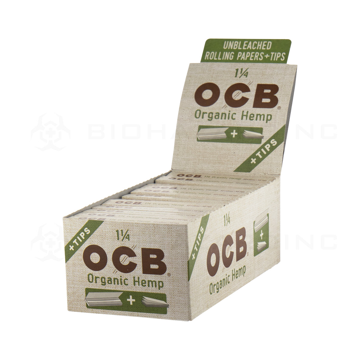 OCB® | 'Retail Display' Rolling Papers w/ Tips | Organic Hemp - 24 Count - Various Sizes Rolling Papers + Tips OCB 1¼ Inch  