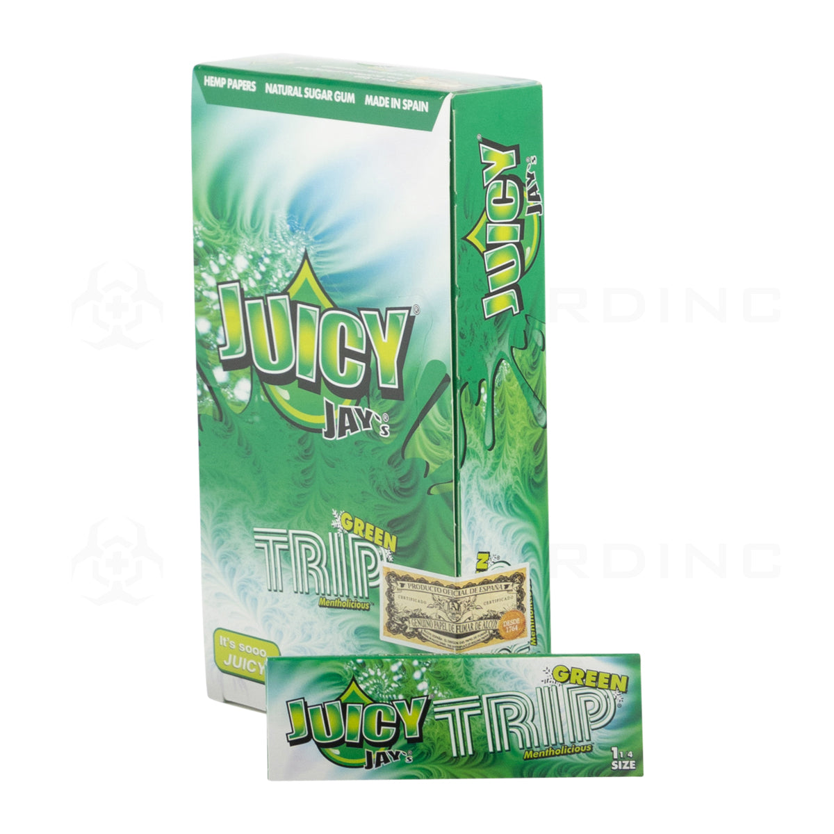Juicy Jay's® | Wholesale Flavored Rolling Papers Classic 1¼ Size | 78mm - Various Flavors - 24 Count Rolling Papers Juicy Jay's Green Trip  