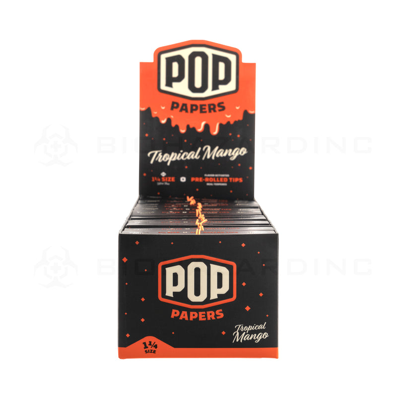 Pop Papers | Wholesale Ultra Thin 1¼ Rolling Paper w/ Flavor Filter Tips | 78mm - 24 Count - Various Flavors Rolling Papers Biohazard Inc   