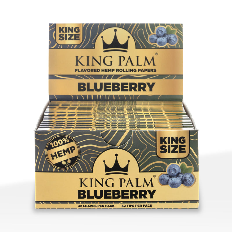King Palm™ | Hemp King Size Joint Rolling Papers + Tips | 32 Pack - 22 Count - Various Flavors Rolling Papers + Tips King Palm   