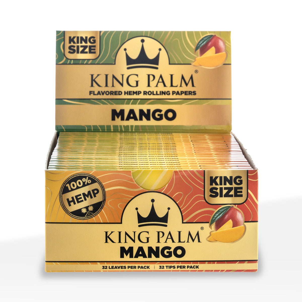 King Palm™ | Hemp King Size Joint Rolling Papers + Tips | 32 Pack - 22 Count - Various Flavors Rolling Papers + Tips King Palm   
