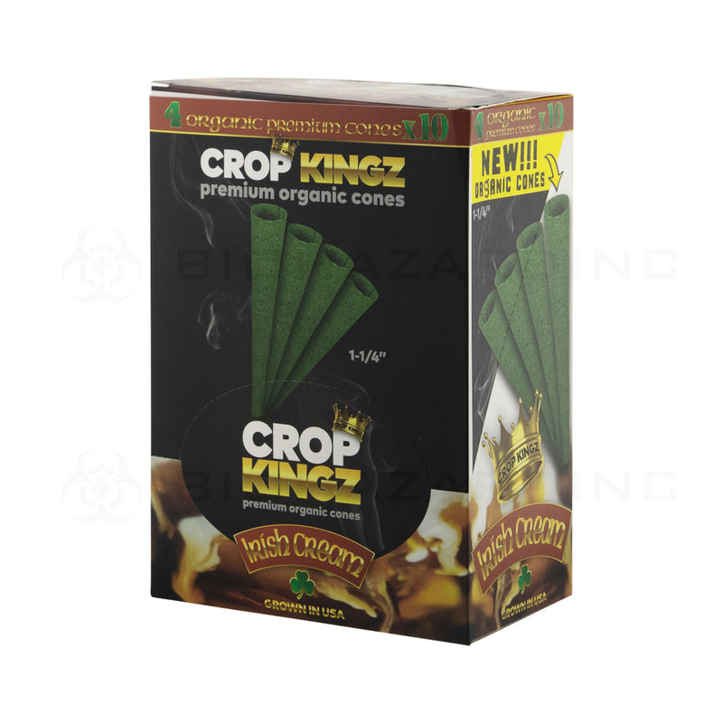 Crop Kingz | Organic Premium Pre-Rolled Cones 1¼ Size | 78mm - 10 Count - Various Flavors Pre-Rolled Cones Crop Kingz Irish Cream  