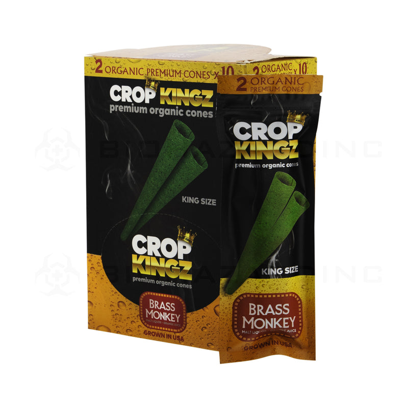 Crop Kingz | Organic Premium Pre-Rolled Cones King Size | 110mm - 10 Count - Various Flavors Pre-Rolled Cones Crop Kingz Brass Monkey  