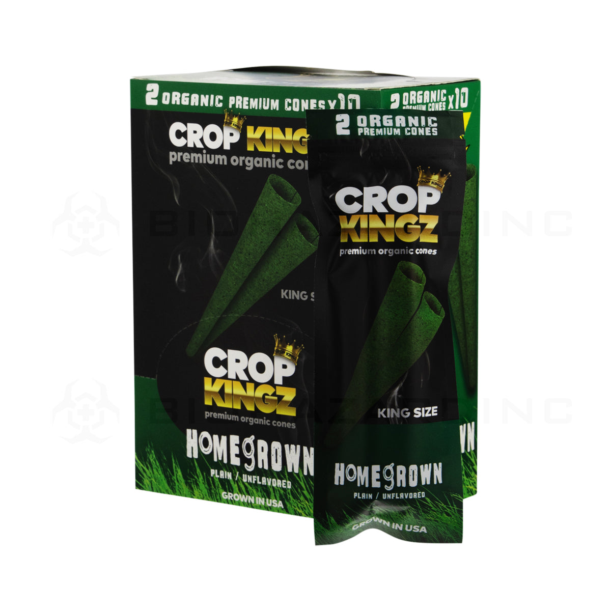 Crop Kingz | Organic Premium Pre-Rolled Cones King Size | 110mm - 10 Count - Various Flavors Pre-Rolled Cones Crop Kingz Homegrown  