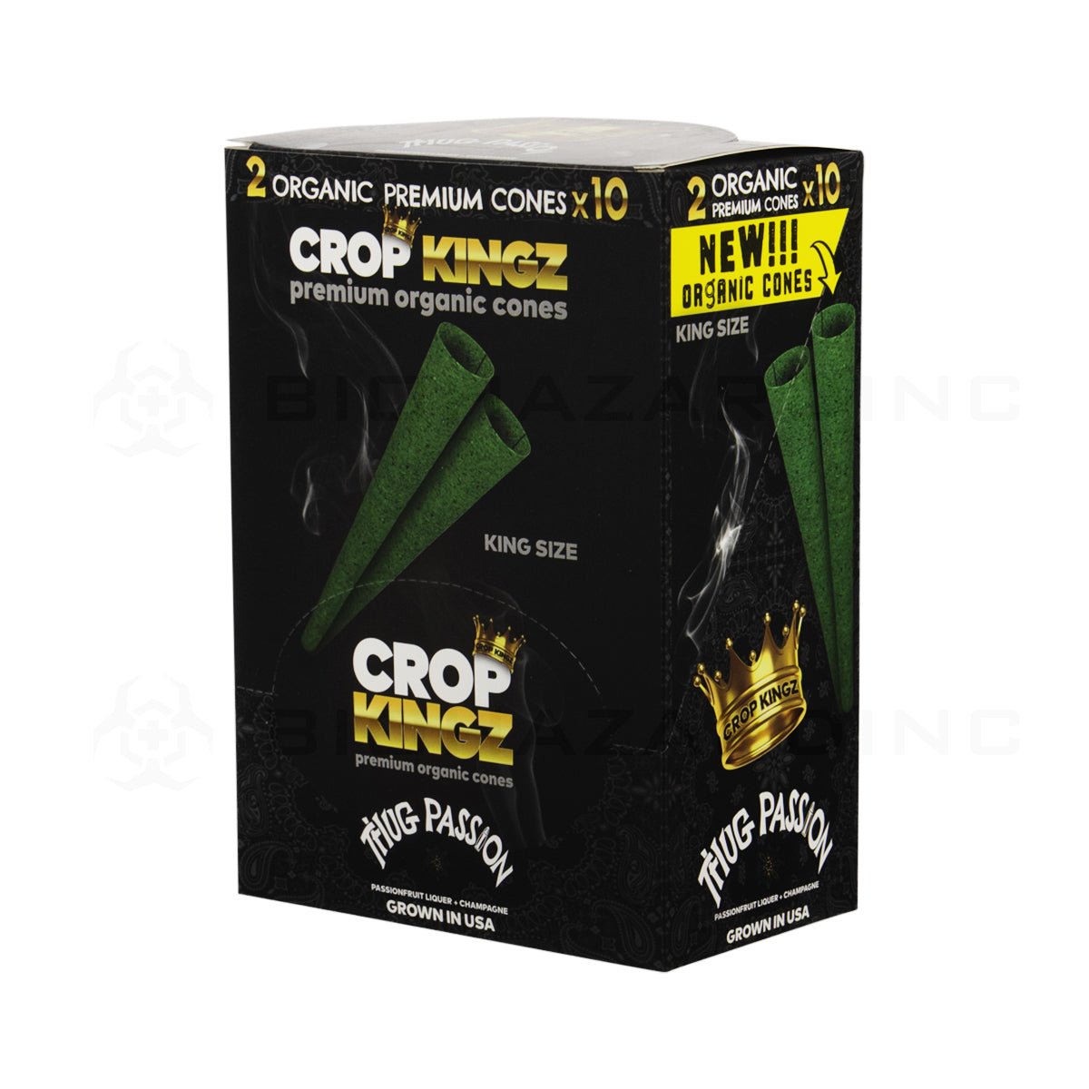 Crop Kingz | Organic Premium Pre-Rolled Cones King Size | 110mm - 10 Count - Various Flavors Pre-Rolled Cones Crop Kingz Thug Passion  