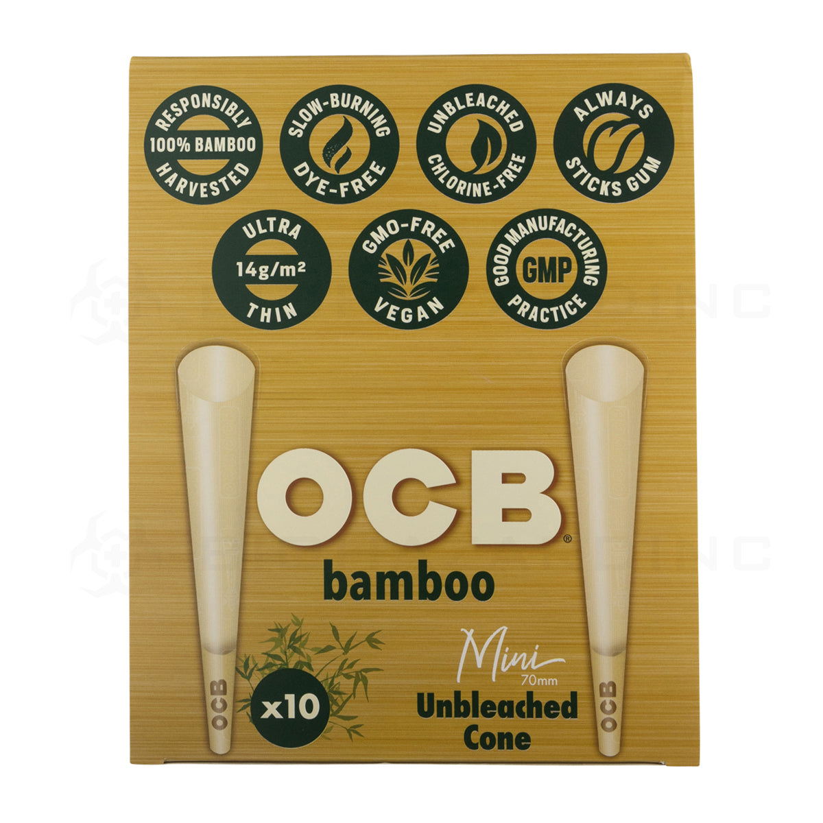 OCB® | Bamboo Unbleached Cones Single Wide | 70mm - Bamboo - 32 Count Pre-Rolled Cones OCB   