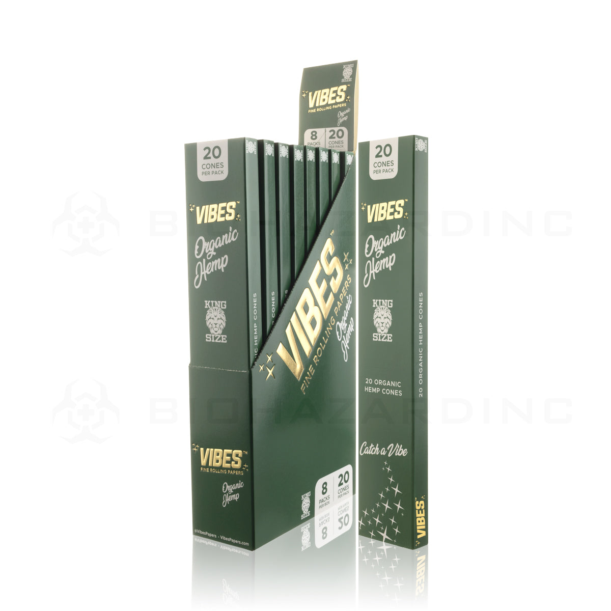 Vibes® | Wholesale Pre-Rolled Cones King Size | 110mm - Organic Hemp - Various Counts Pre-Rolled Cones Vibes 8 Count - 20/Pack  