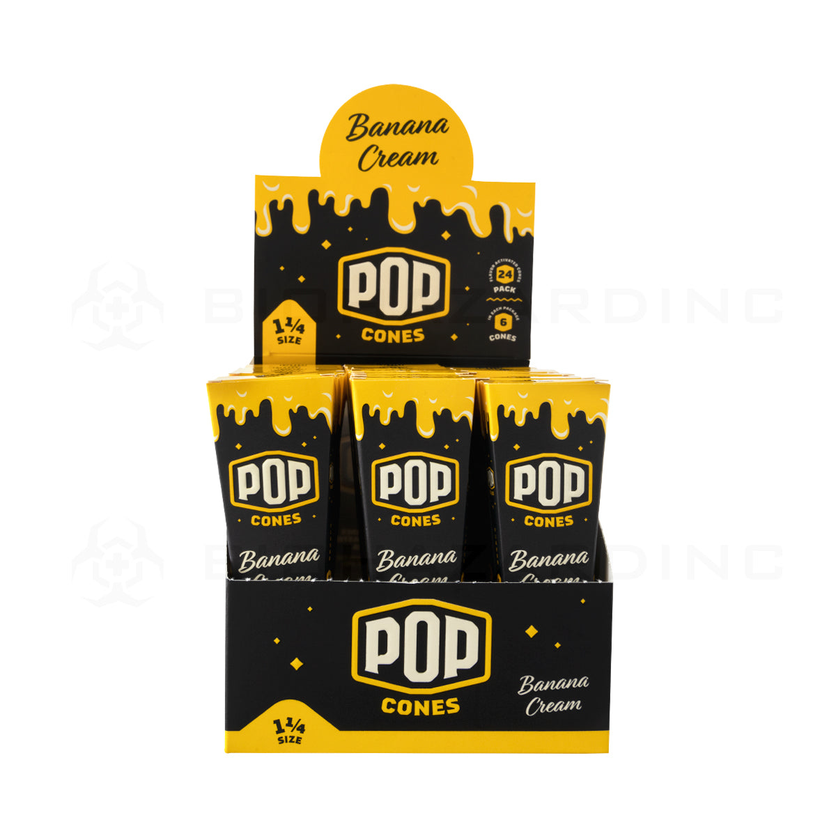 Pop Cones |  Pre-Rolled Cones 1¼ Size | 78mm - Various Flavors - 6 Pack 24 Count Pre-Rolled Cones Biohazard Inc   