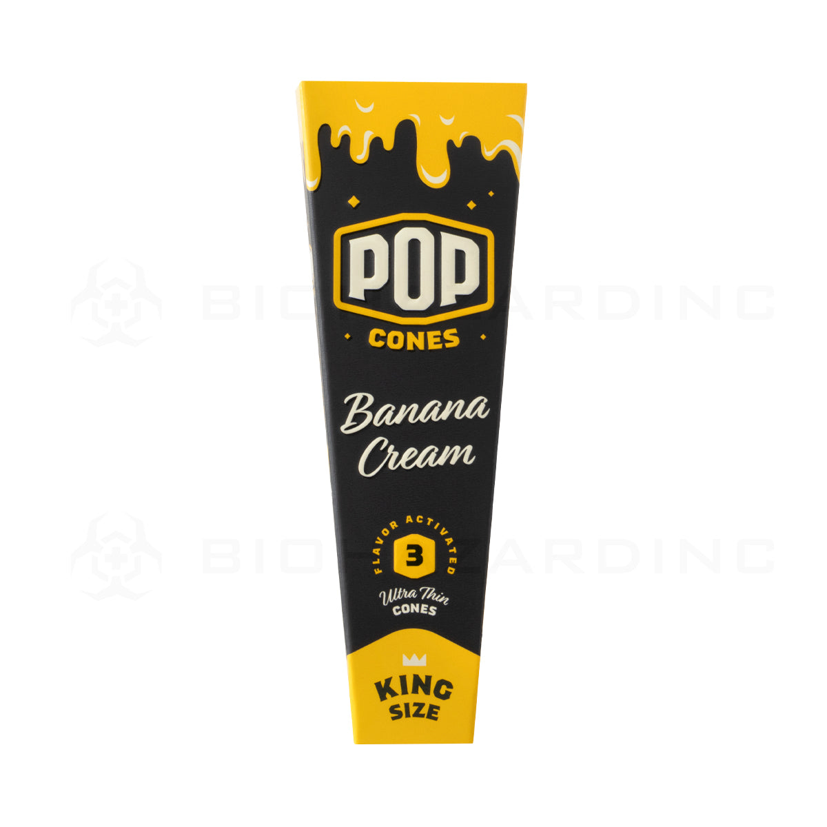 Pop Cones | Pre-Rolled Cones King Size | 109mm - Various Flavors - 3 Pack 24 Count Pre-Rolled Cones Biohazard Inc Banana Cream  