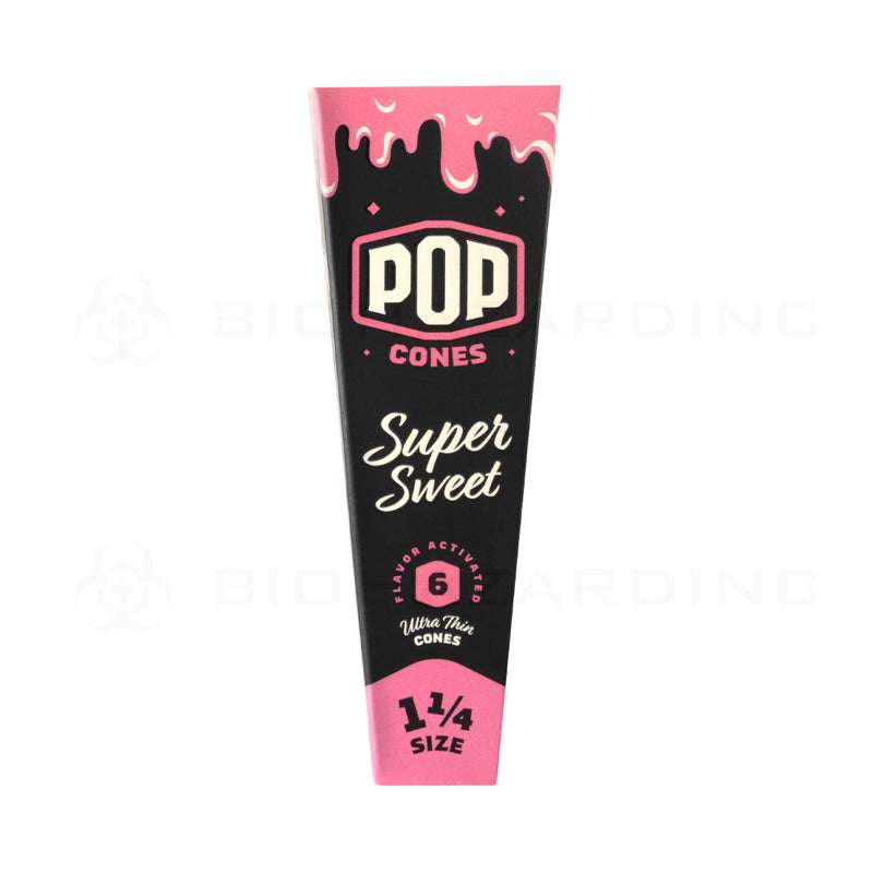 Pop Cones |  Pre-Rolled Cones 1¼ Size | 78mm - Various Flavors - 6 Pack 24 Count Pre-Rolled Cones Biohazard Inc Super Sweet  