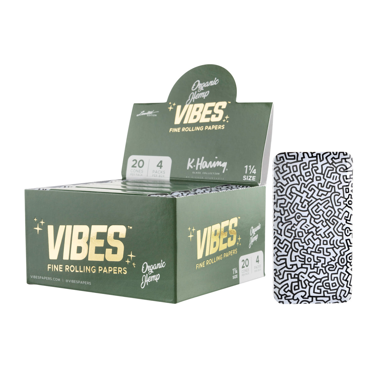 VIBES® x K.Haring Collaboration | Pre-Rolled Cones | 78mm - Various Styles - 20 Count Pre-Rolled Cones Vibes Organic Hemp  
