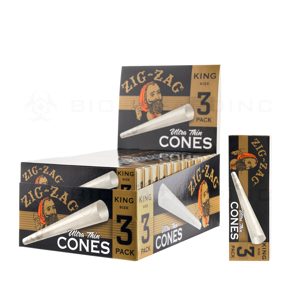 Zig-Zag® | Ultra Thin Pre Roll Cones King Size | 110mm - Classic White - 3-pack 24 Count Pre-Rolled Cones Zig Zag   