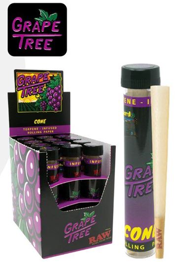 RAW® | Pre-Rolled Cones Singles King Size | 110mm - Grape Tree - 12 Count Pre-Rolled Cones Raw   