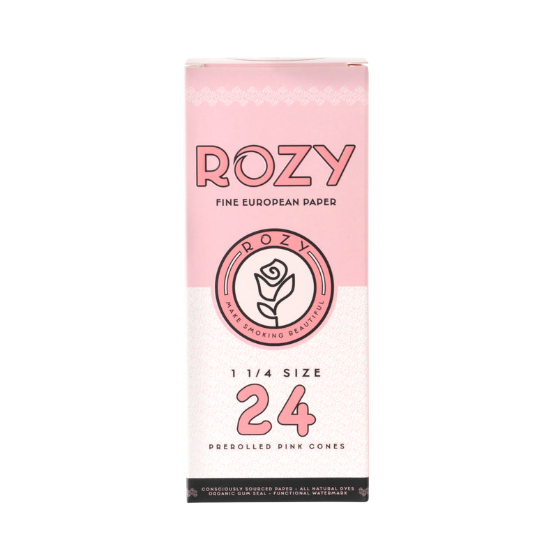 Rozy Pink | Pre-Rolled Cones 1¼ Size | 84mm - Pink - 24 Count