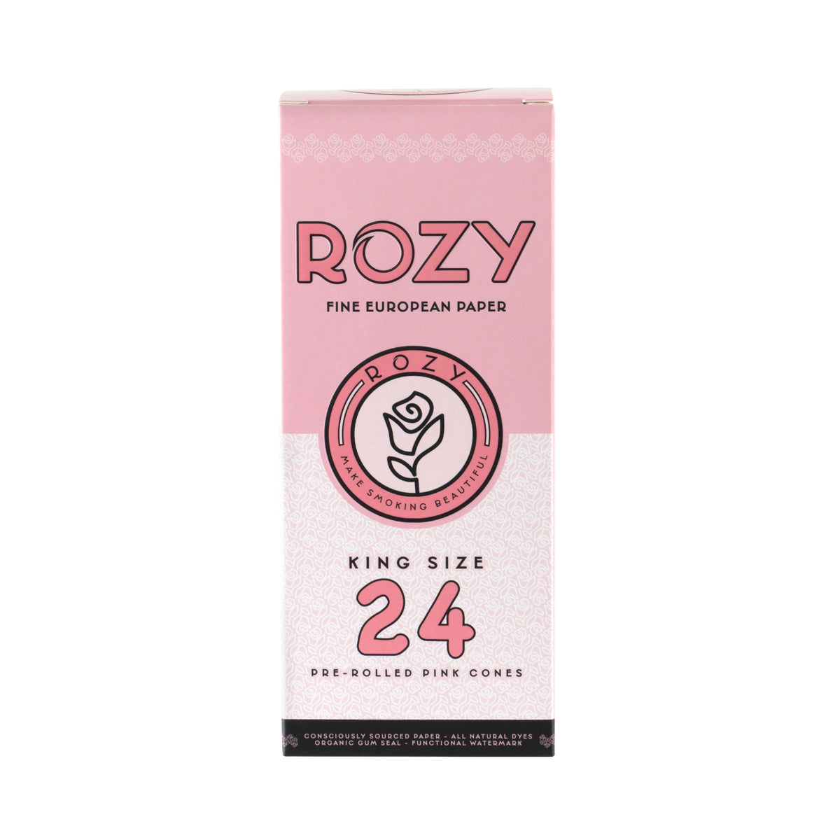 Rozy Pink | Pre-Rolled Cones King Size | 109mm - Pink - 24 Count Pre-Rolled Cones Rozy   