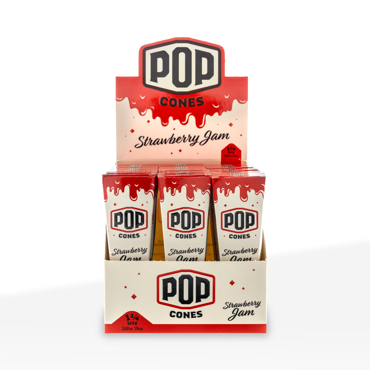 Pop Cones | Ultra Thin Pre-Rolled Cones 1¼ Size | 78mm - Various Flavors - 6 Pack 24 Count Pre-Rolled Cones Biohazard Inc   