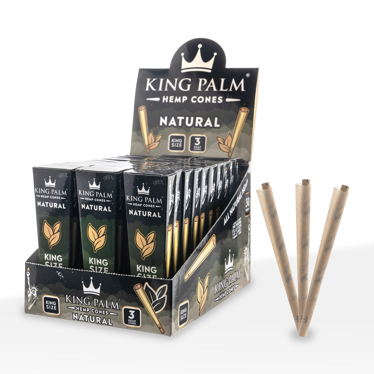 King Palm™ | Hemp Cones King Size | 3 Pack - 30 Count - Various Flavors  Biohazard Inc Natural  