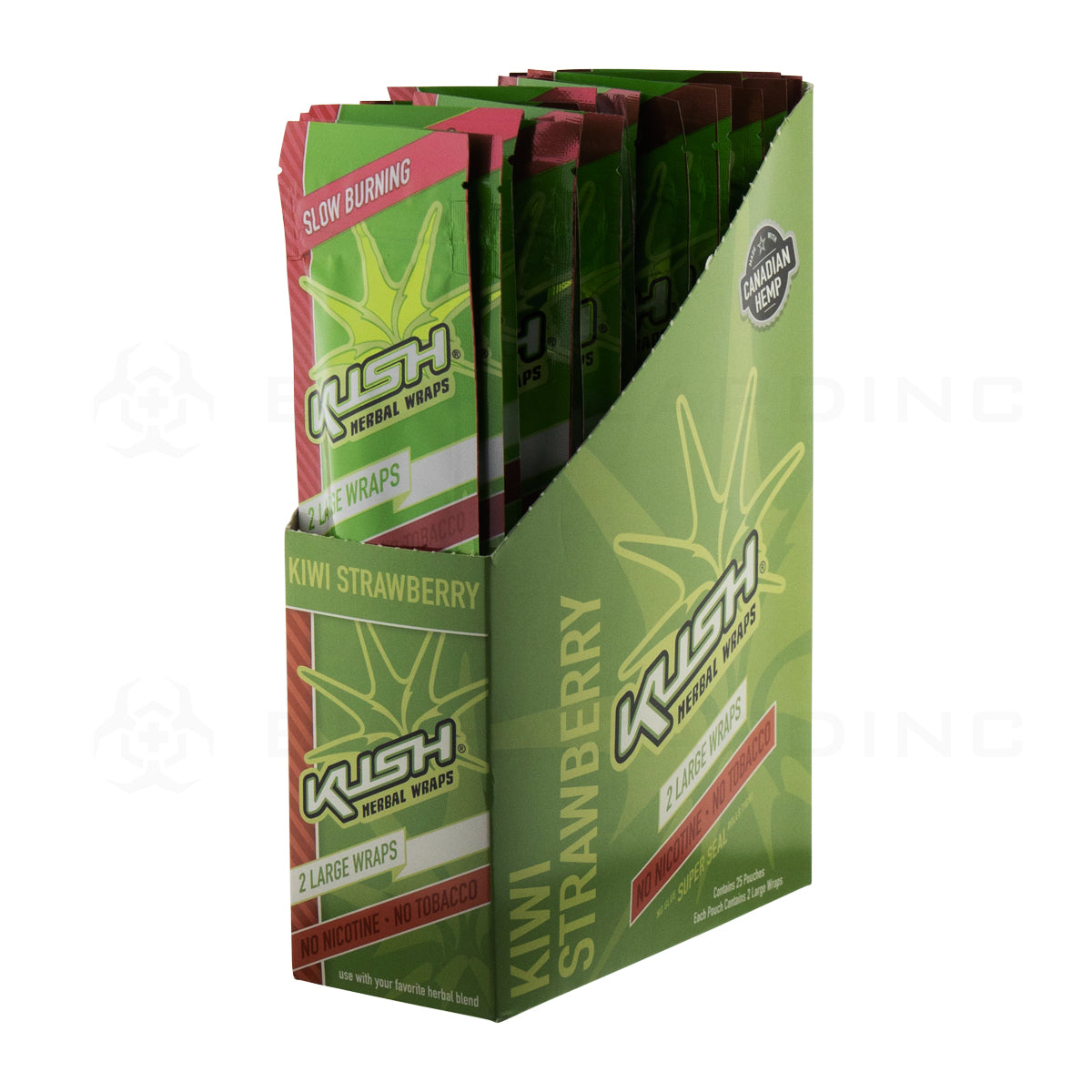 KUSH® | Herbal Wraps | Various Flavors - 25 Count Hemp Wraps Kush Kiwi Strawberry  