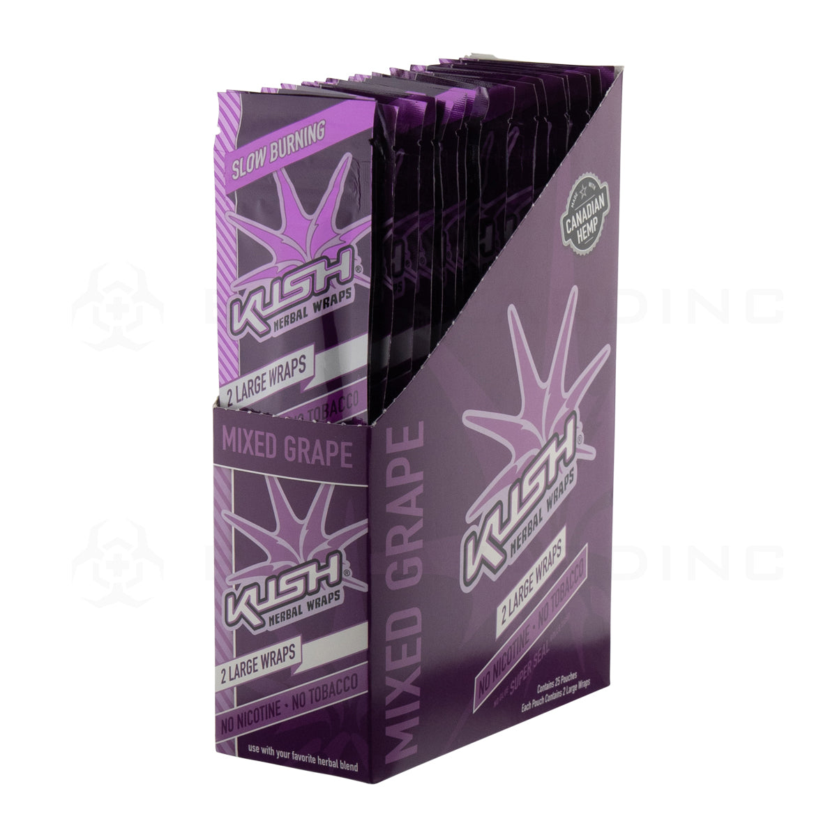 KUSH® | Herbal Wraps | Various Flavors - 25 Count Hemp Wraps Kush Mixed Grape  