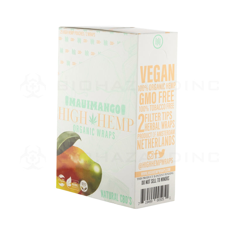 High Hemp | Organic Hemp Blunt Wraps | 100mm - Maui Mango - 25 Count Hemp Wraps High Hemp   