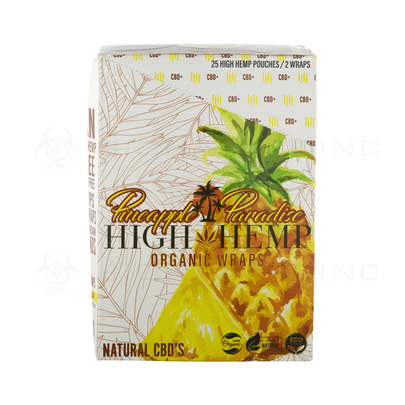 High Hemp | Organic Hemp Blunt Wraps | 100mm - Pineapple Paradise - 25 Count Hemp Wraps High Hemp   