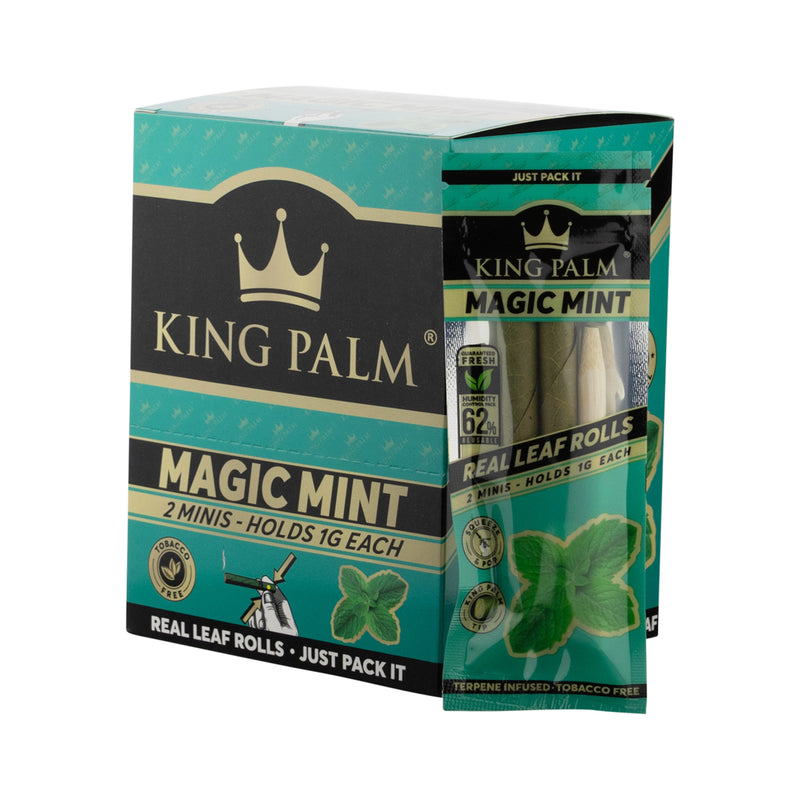 King Palm™ | Mini Rolls | 2 Pack - Various Flavors - 20 Count Palm Pre Rolled Wraps Biohazard Inc Magic Mint  