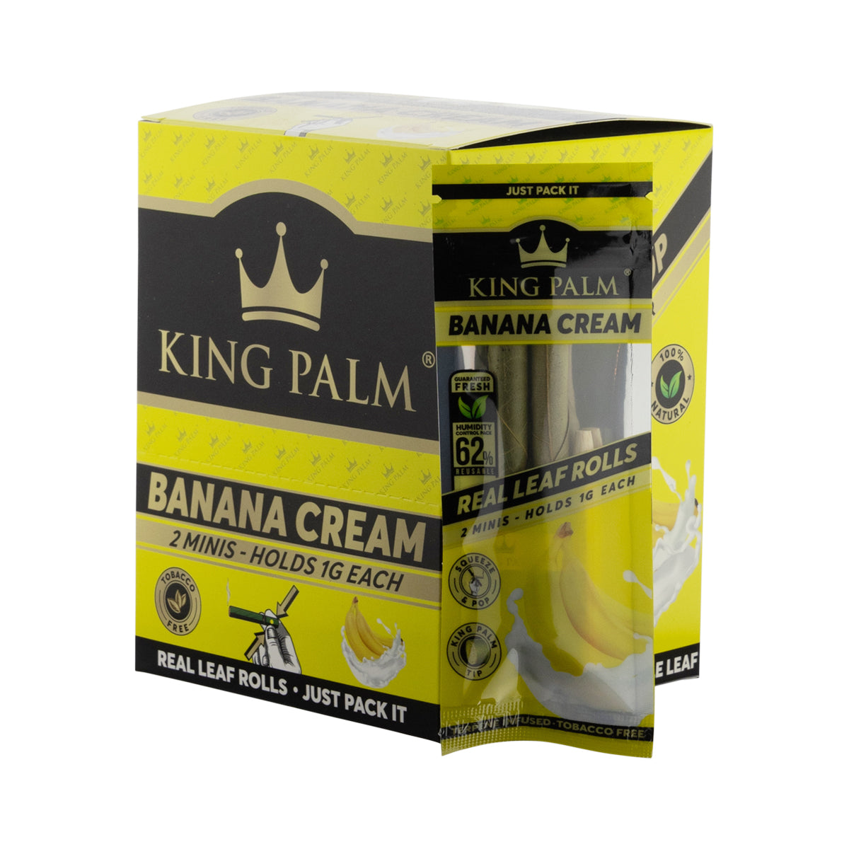 King Palm™ | Mini Rolls | 2 Pack - Various Flavors - 20 Count Palm Pre Rolled Wraps Biohazard Inc Banana Cream  