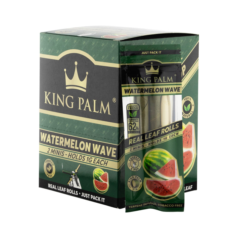 King Palm™ | Mini Rolls | 2 Pack - Various Flavors - 20 Count Palm Pre Rolled Wraps Biohazard Inc Watermelon Wave  