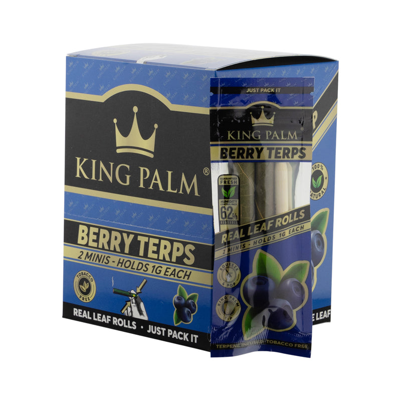 King Palm™ | Mini Rolls | 2 Pack - Various Flavors - 20 Count Palm Pre Rolled Wraps Biohazard Inc Berry Terps  