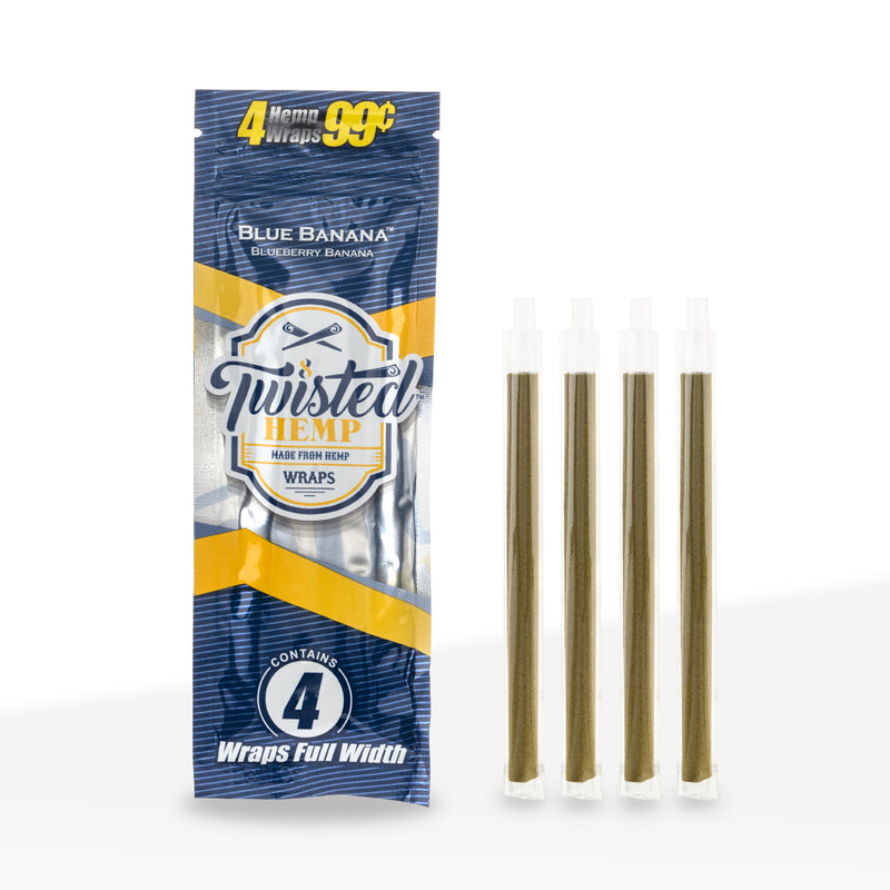 Twisted Hemp™ | Blunt Wraps | 100mm - Blueberry Banana - 15 Count Hemp Wraps Twisted Hemp   