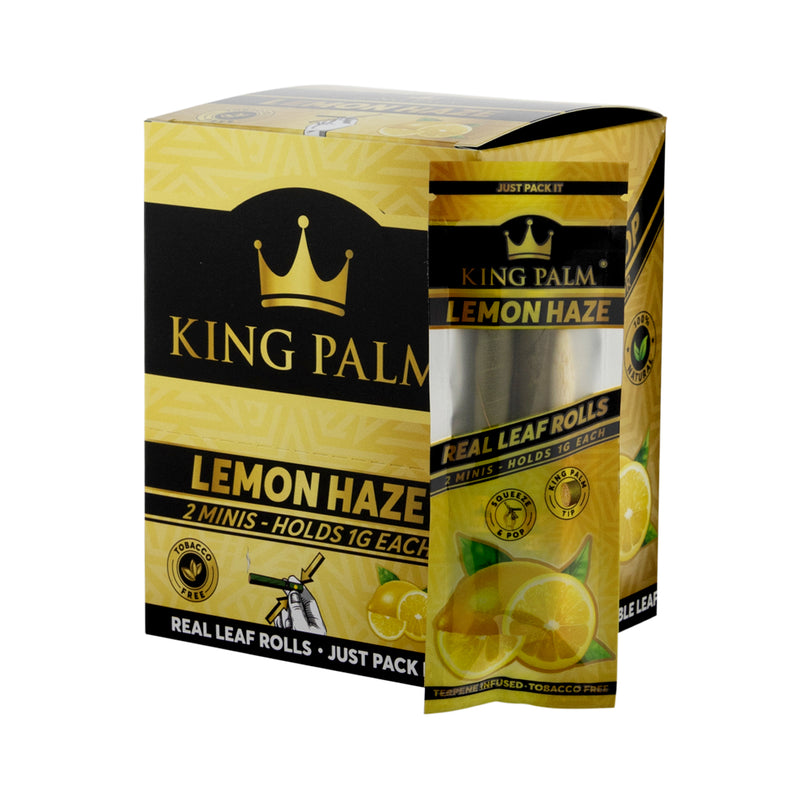 King Palm™ | Mini Rolls | 2 Pack - Various Flavors - 20 Count Palm Pre Rolled Wraps Biohazard Inc Lemon Haze  
