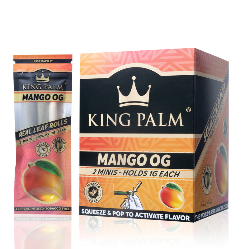 King Palm™ | Mini Rolls | 2 Pack - Various Flavors - 20 Count Palm Pre Rolled Wraps Biohazard Inc Mango  