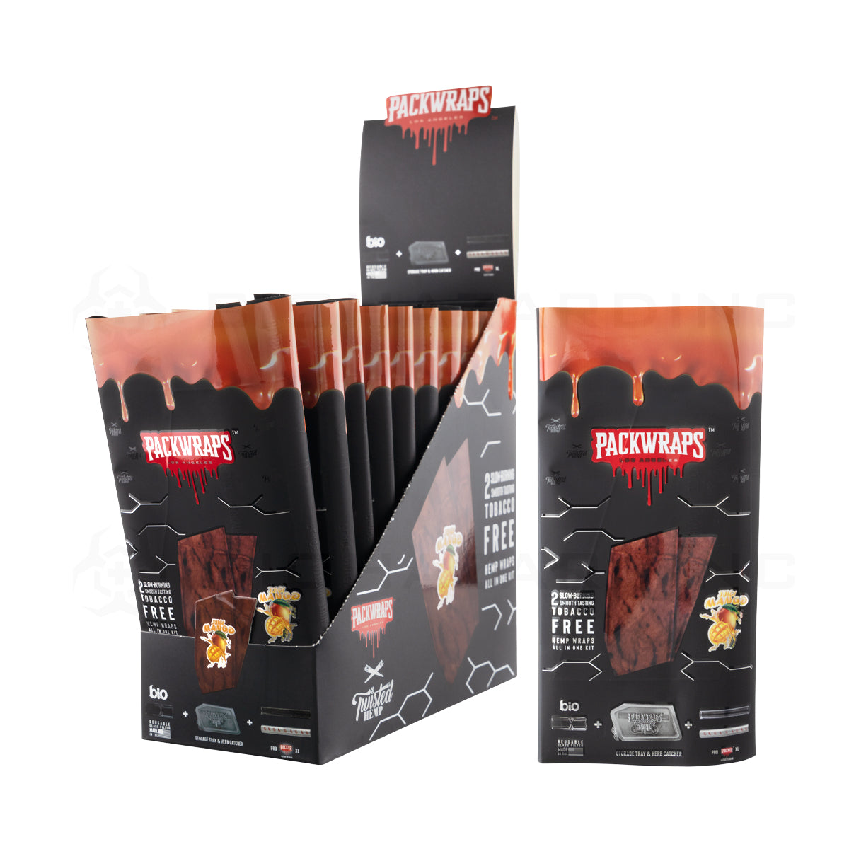 Packwraps™ x BIO™ x Twisted™ | All-in-One Hemp Wrap Kit | 10 Count - Various Flavors Hemp Wraps Packwoods Juicy Mango  