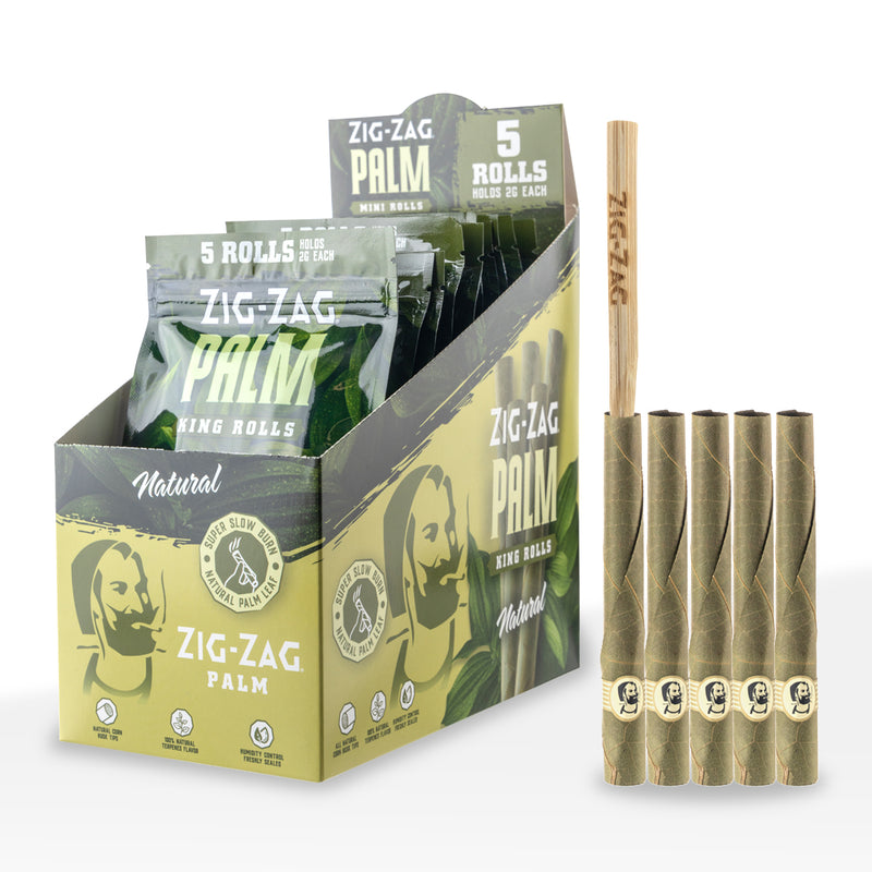 Zig-Zag® | Palm King Rolls | Natural - Various Packs Palm Pre Rolled Wraps Zig Zag 5 Pack  