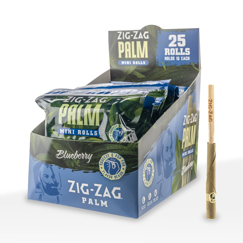 Zig-Zag® | Palm Mini Rolls | 25 pack - 8 Count Palm Pre Rolled Wraps Zig Zag Blueberry  