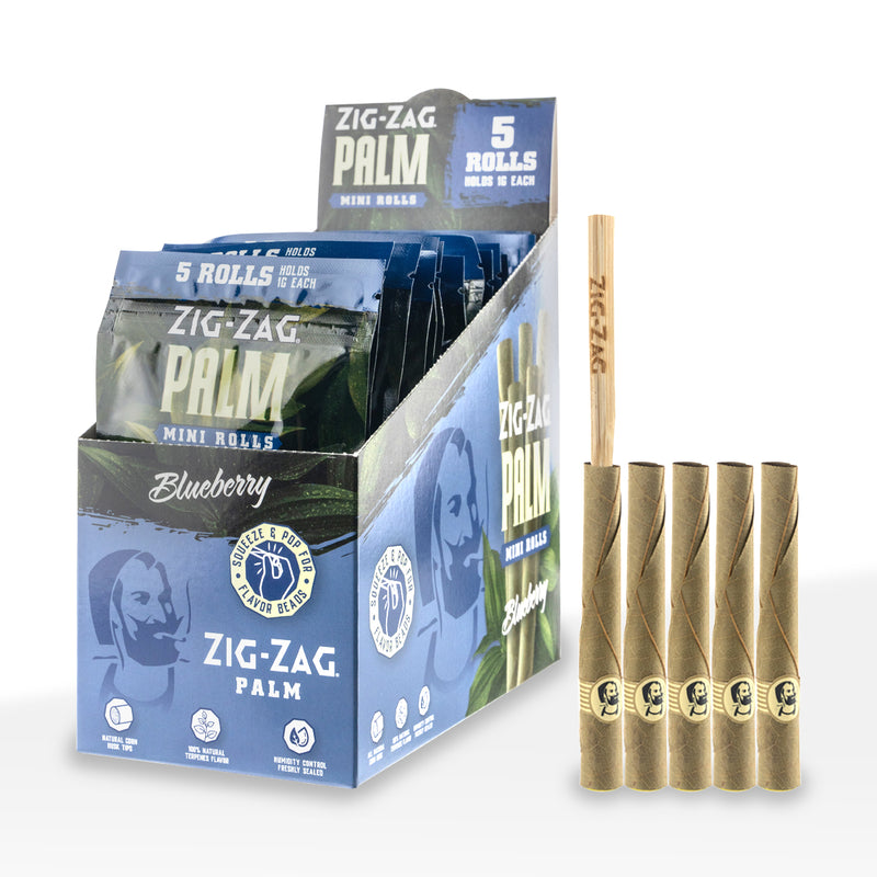 Zig-Zag® | Palm Mini Rolls | 5 pack - 15 Count Palm Pre Rolled Wraps Zig Zag Blueberry  