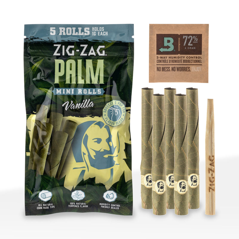 Zig-Zag® | Palm Mini Rolls | 5 pack - 15 Count Palm Pre Rolled Wraps Zig Zag   