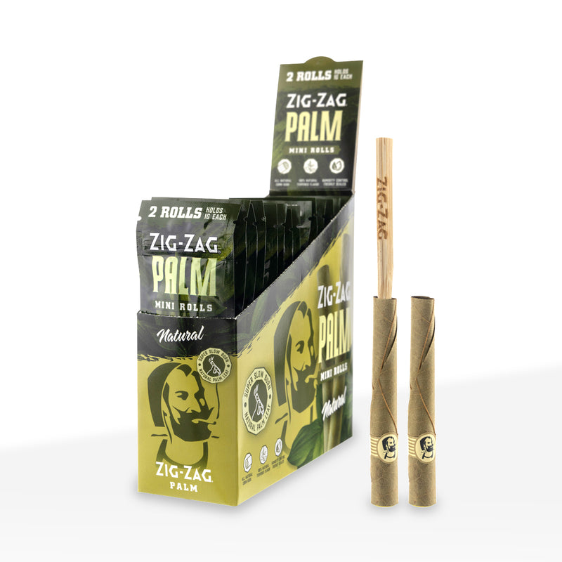 Zig-Zag® | Palm Mini Rolls | 2 pack - 15 Count Palm Pre Rolled Wraps Zig Zag Natural  