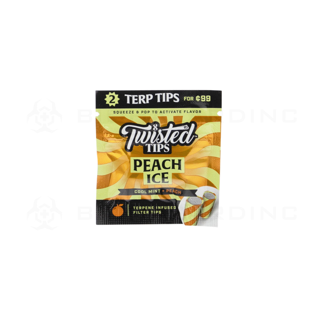 Twisted Tips | 'Retail Display' Terpene Infused 2 Packs | 24 Count Paper Tips Twisted Hemp Peach Ice  